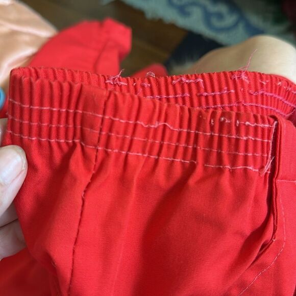 Vintage 70s Take 1 Red Polyester/Cotton Pull on Pants with Front Pockets - Picture 11 of 12
